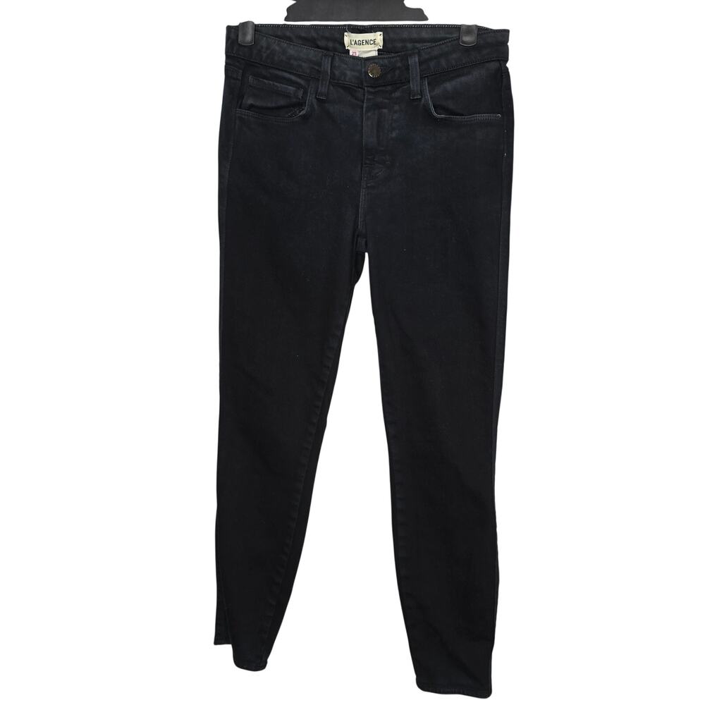 L'Agence Black Fog Margot Skinny High-Rise Denim Jeans Size 25